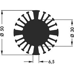 Foto van Fischer elektronik sk 602 15 sa led-koellichaam 2.5 k/w (ø x h) 50 mm x 15 mm