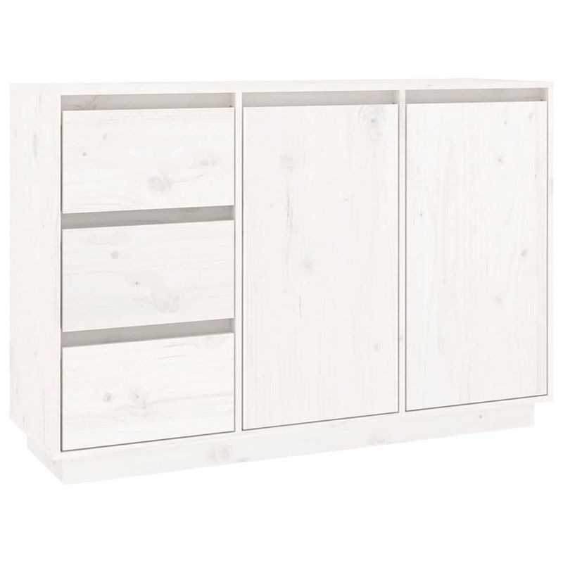 Foto van Vidaxl dressoir 111x34x75 cm massief grenenhout wit