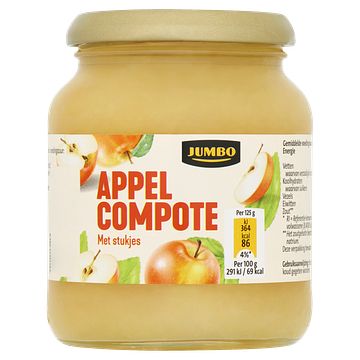 Foto van Jumbo appelcompote met stukjes 350g