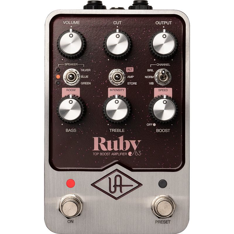Foto van Universal audio ruby 's63 top boost amplifier gitaareffect pedaal