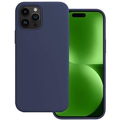 Foto van Basey iphone 15 pro hoesje siliconen back cover case - iphone 15 pro hoes silicone case hoesje - donker blauw