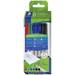Foto van Staedtler foliestift lumocolor® non-permanent pen 316 316 c6-1 rood, blauw, groen, zwart