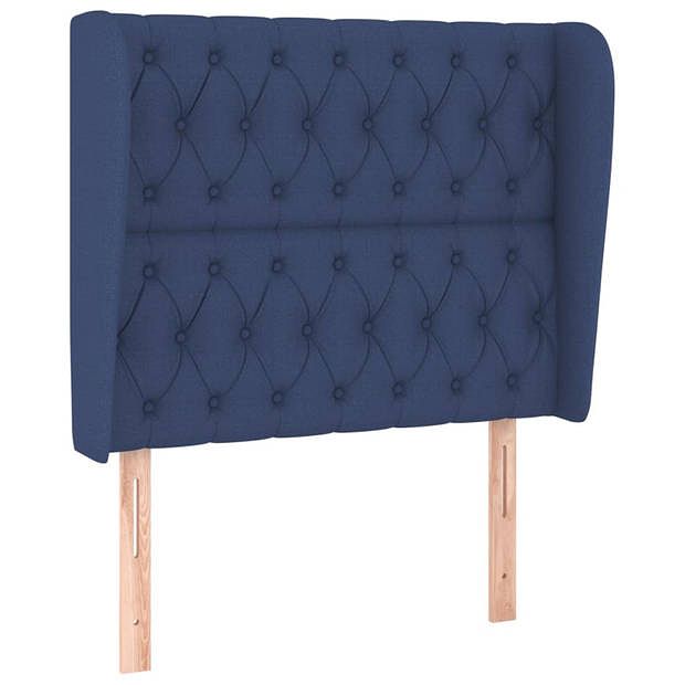 Foto van Vidaxl hoofdbord met randen 103x23x118/128 cm stof blauw