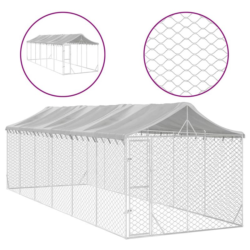 Foto van The living store hondenkennel - gegalvaniseerd staal - 3x9x2.5m