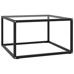 Foto van Vidaxl salontafel met gehard glas 60x60x35 cm zwart