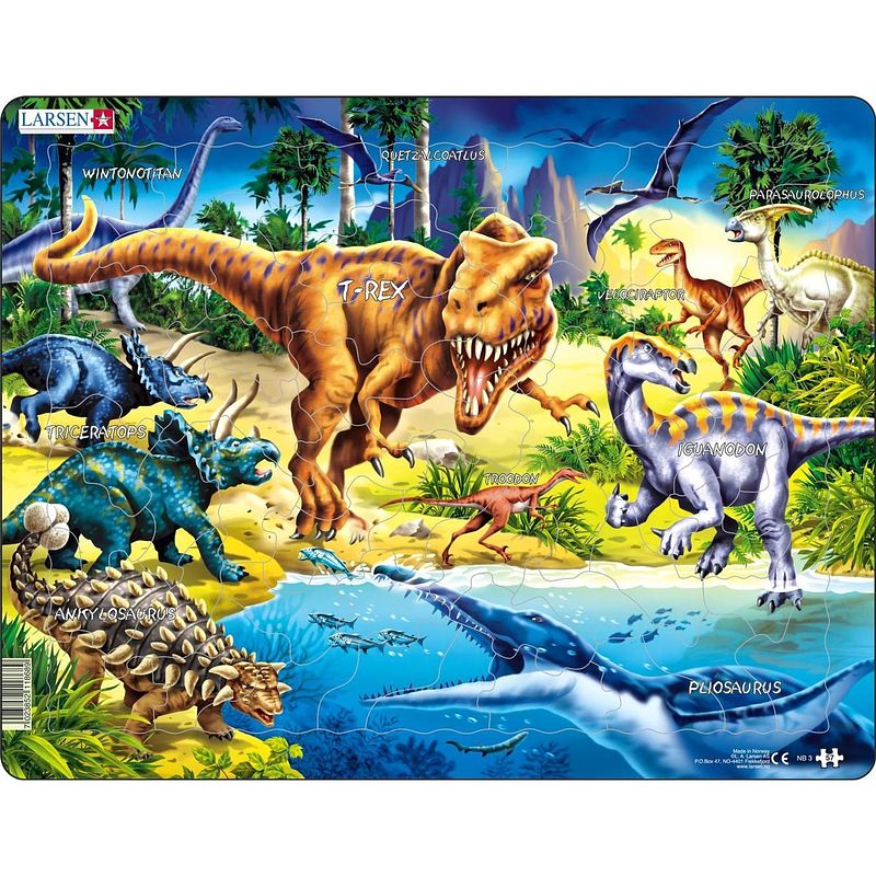 Foto van Larsen legpuzzel maxi dinosaurussen 57 stukjes