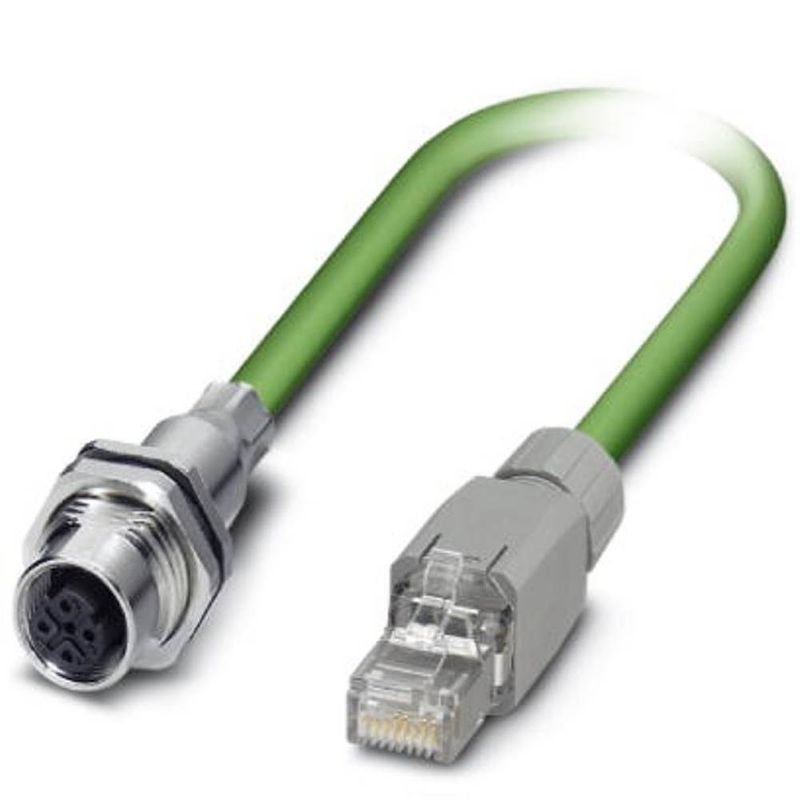 Foto van Phoenix contact 1404368 m12 / rj45 netwerkkabel, patchkabel cat 5, cat 5e sf/utp 1.00 m groen 1 stuk(s)