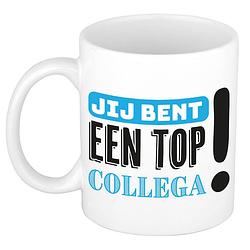 Foto van Bellatio decorations cadeau koffie/thee mok voor collega - blauw - 300 ml - top collega - feest mokken