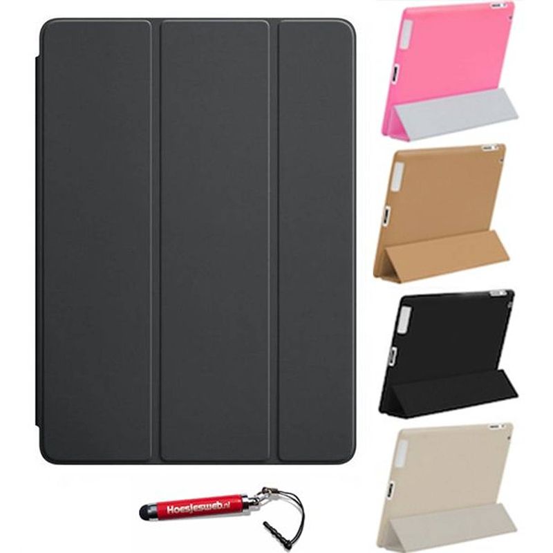 Foto van Ipad 4 smart cover zwart / vouw hoesjes apple ipad 4 / vouw hoesje ipad 4 - ipad hoes, tablethoes