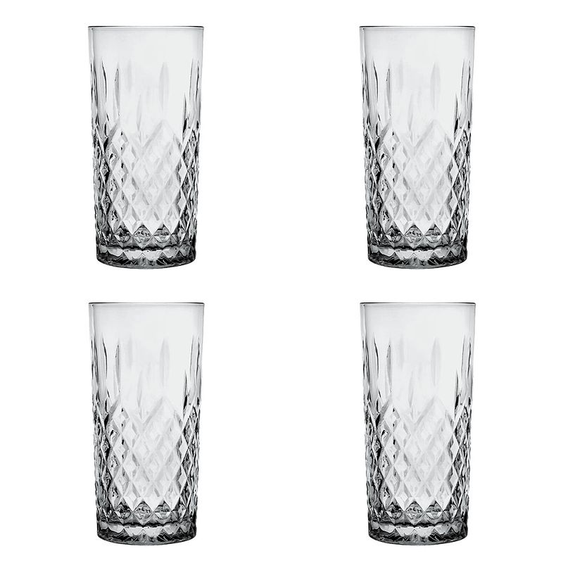 Foto van Haes deco - waterglas, drinkglas set van 4 glazen - inhoud glas 300 ml / ø 7x15 cm