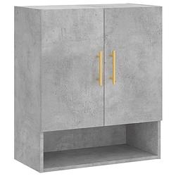 Foto van The living store wandkast betongrijs - - afmetingen- 60 x 31 x 70 cm - duurzaam bewerkt hout