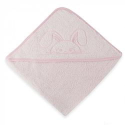 Foto van Soft touch handdoek lion embroidery 70 x 70 cm katoen roze