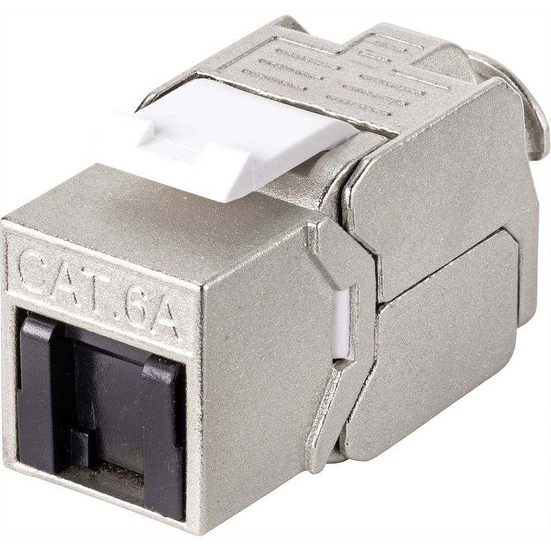 Foto van Renkforce behuizing van zinklegering rj45-inbouwmodule keystone cat 6a