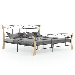 Foto van Vidaxl bedframe metaal zwart 200x200 cm