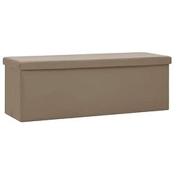 Foto van The living store opbergbank - halbank - 110x38x38 cm - cappuccino - pvc/mdf - schuim - inklapbaar