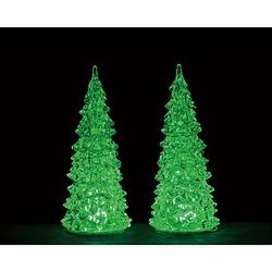 Foto van Crystal lighted tree 3 color changeable medium set of 2 4,5v