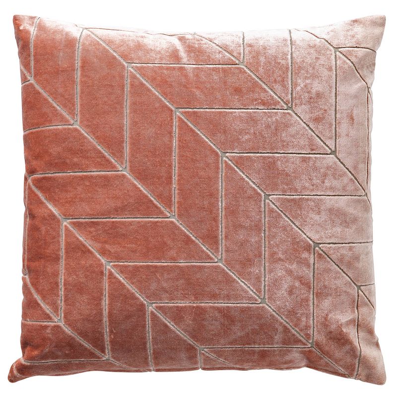 Foto van Dutch decor elisa - sierkussen velvet muted clay 45x45 cm - roze - roze