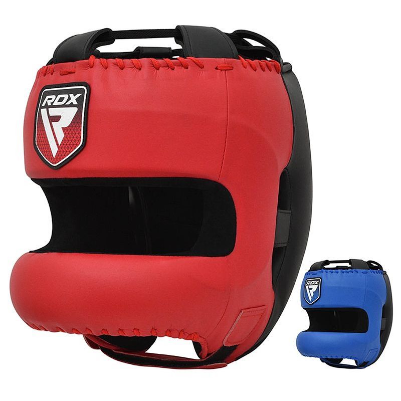 Foto van Rdx sports head guard pro training apex a5 - rood - s - kunststof