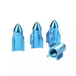 Foto van Tt-products ventieldoppen light blue rockets aluminium 4 stuks lichtblauw