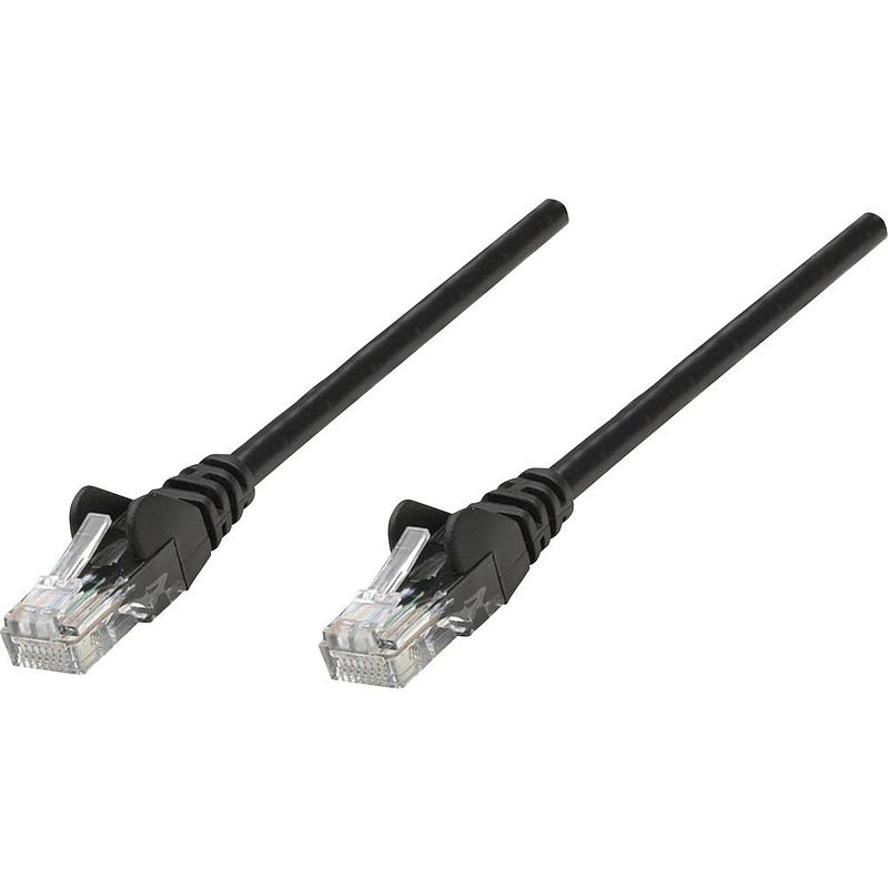 Foto van Intellinet 345040 rj45 netwerkkabel, patchkabel cat 5e u/utp 20.00 m zwart 1 stuk(s)