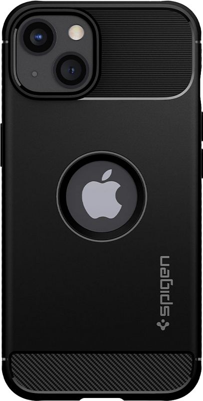 Foto van Spigen rugged armor apple iphone 13 mini back cover zwart