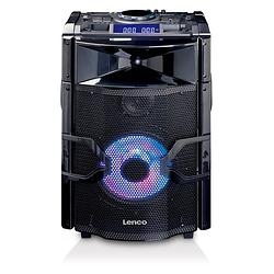 Foto van High power dj mixer met bluetooth, usb, fm en party lights lenco pmx-250 zwart