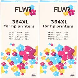 Foto van Flwr hp 364xl multipack (2 sets) zwart en kleur cartridge