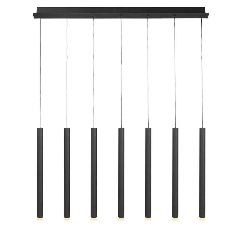 Foto van Highlight hanglamp tubes 7 lichts recht 120 cm zwart