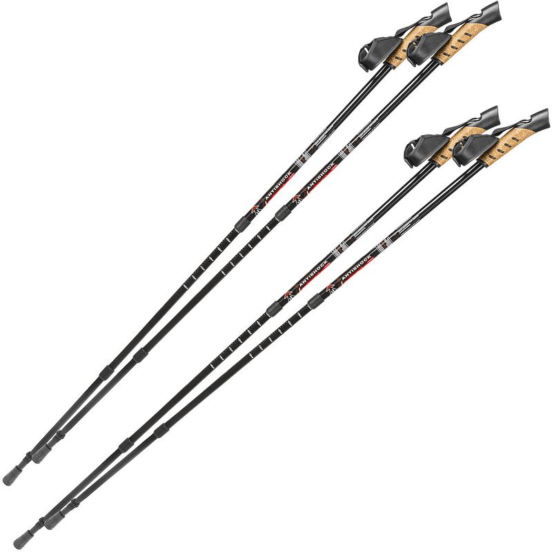 Foto van Tectake - nordic walking stokken - 2 paar - antishock - zwart - 401976