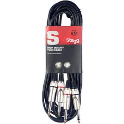 Foto van Stagg stc6p 2x 6.35 mm - 2x 6.35 jack kabel 6m