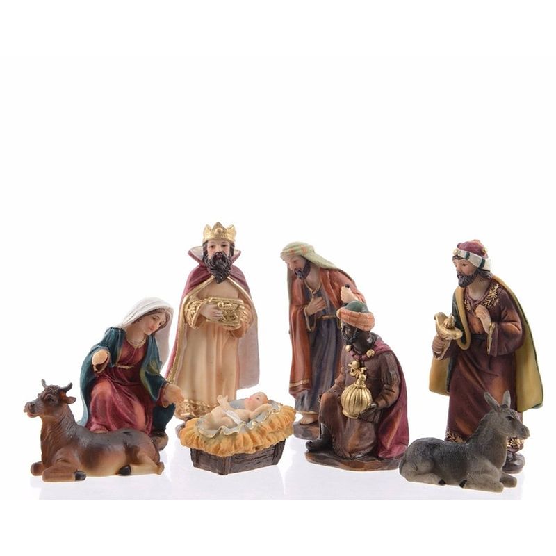 Foto van Polystone kersstal figuren 12 cm - kerststallen