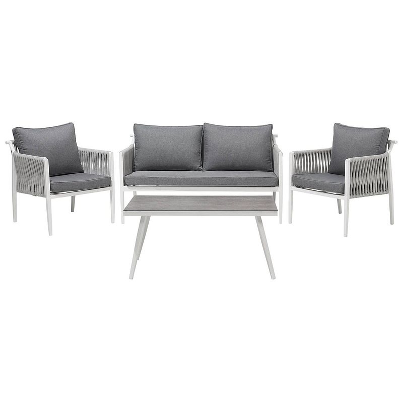 Foto van Beliani latina - loungeset-wit-aluminium