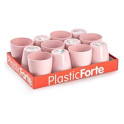 Foto van 12x kunststof drinkglazen oud roze 400 ml - drinkglazen
