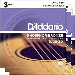 Foto van D'saddario ej26-3d snaren voor akoestische western gitaar (3 sets)