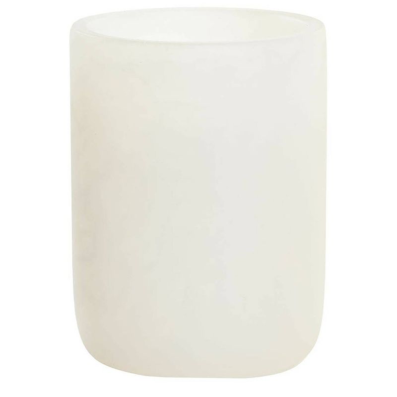 Foto van Badkamer tandenborstelhouder / drinkbeker - polyresin - marmer look wit - 10 cm - badkameraccessoireset