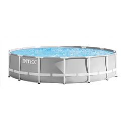 Foto van Intex opzetzwembad met pomp 26720gn prism 427 x 107 cm grijs