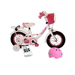 Foto van Volare kinderfiets ashley - 12 inch - wit - met fietshelm & accessoires