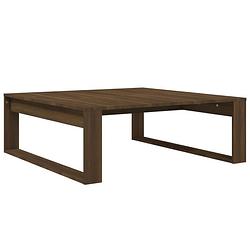 Foto van The living store salontafel bruineiken 100 x 100 x 35 cm - bewerkt hout