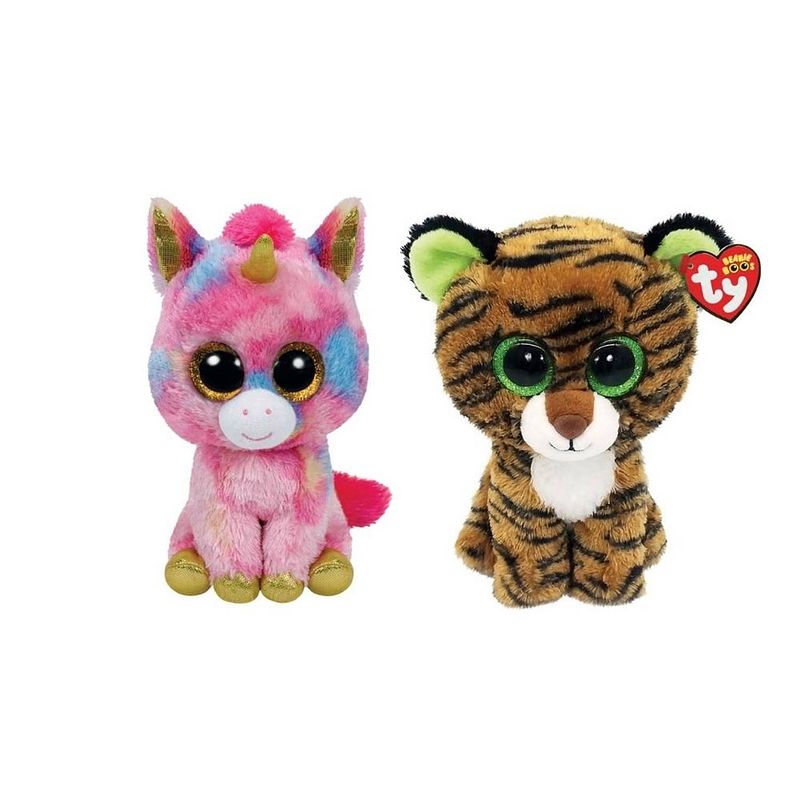 Foto van Ty - knuffel - beanie boo's - fantasia unicorn & tiggy tiger