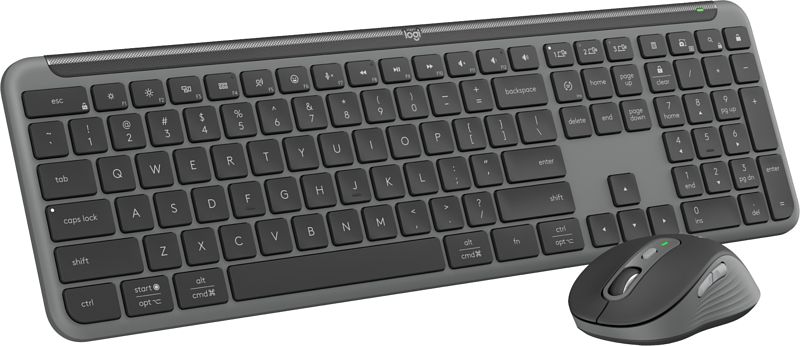 Foto van Logitech mk950 signature slim draadloze toetsenbord en muis combo qwerty zwart