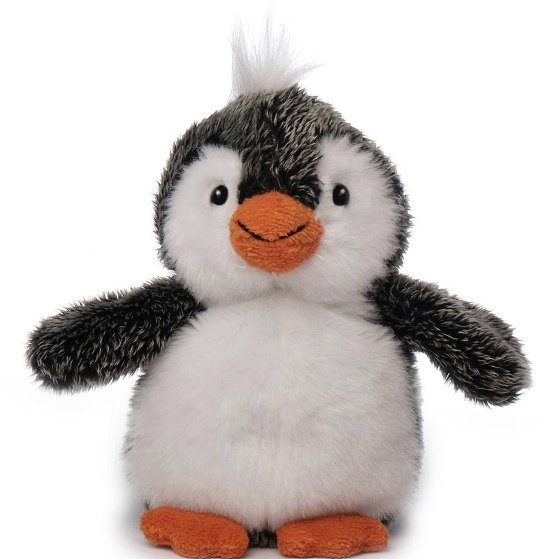 Foto van Inware pluche pinguin knuffeldier - grijs/wit - staand - 13 cm - knuffel zeedieren