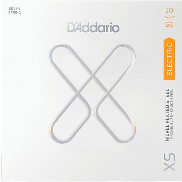 Foto van D'saddario xse1056 xs nickel coated electric guitar strings 10-56 regular light 7-string