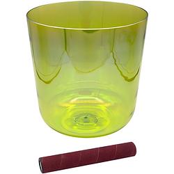 Foto van Sela infinity crystal singing bowl 432 hz a3 yellow green klankschaal