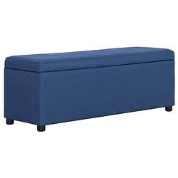 Foto van Vidaxl bankje met opbergvak 116 cm polyester blauw