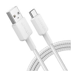 Foto van Anker 322 usb-a to usb-c cable nylon 1.8m oplader wit