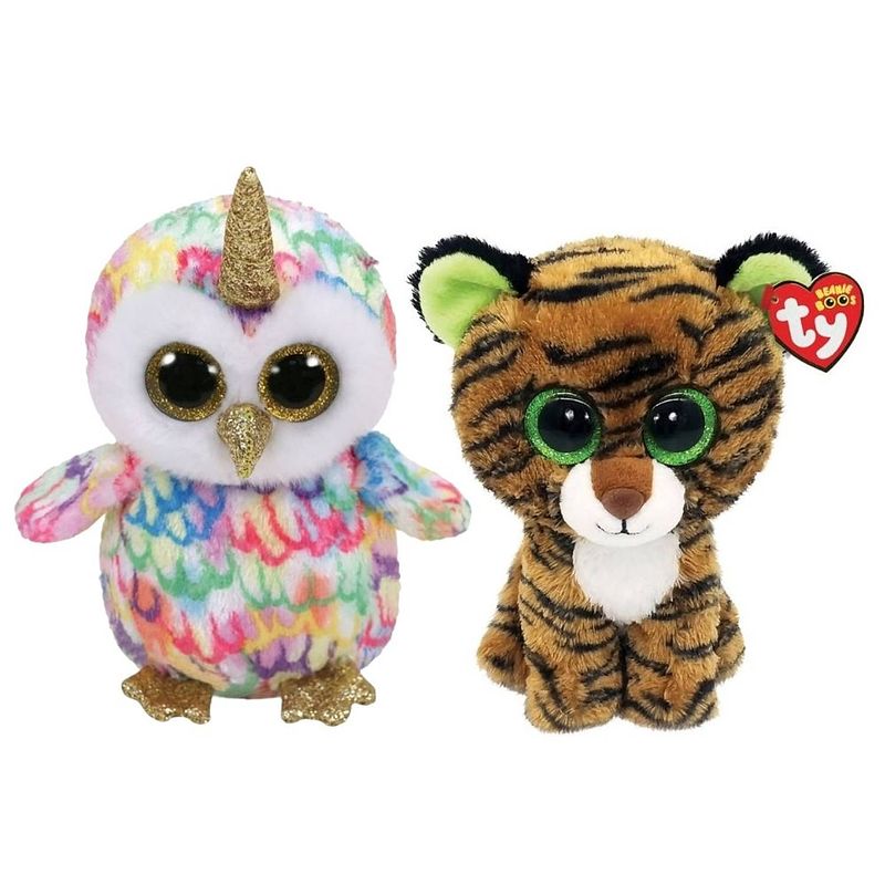 Foto van Ty - knuffel - beanie boo's - enchanted owl & tiggy tiger