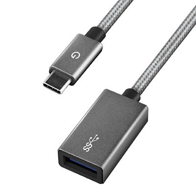 Foto van Energea alumax usb-c naar usb 3.0 adapter - 14cm - grijs