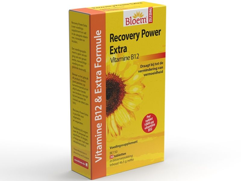 Foto van Bloem recovery power extra b12 tabletten