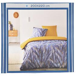 Foto van Katoenen deken 200x220 blauw twee katoenen kussensloop cadeau voor alle seizoenen