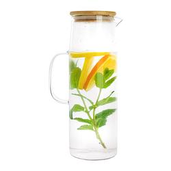 Foto van Krumble karaf met handvat en houten deksel - 1,5 l - glas